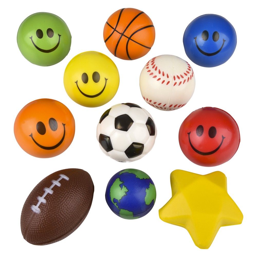 300 pieces Stress Ball Toy Assortment (25pcs/pack) - Balls
