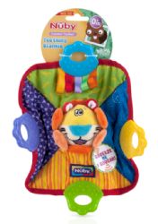 16 Wholesale Nuby Plush Teething Blankie Assorted Animal Characters 0 months up