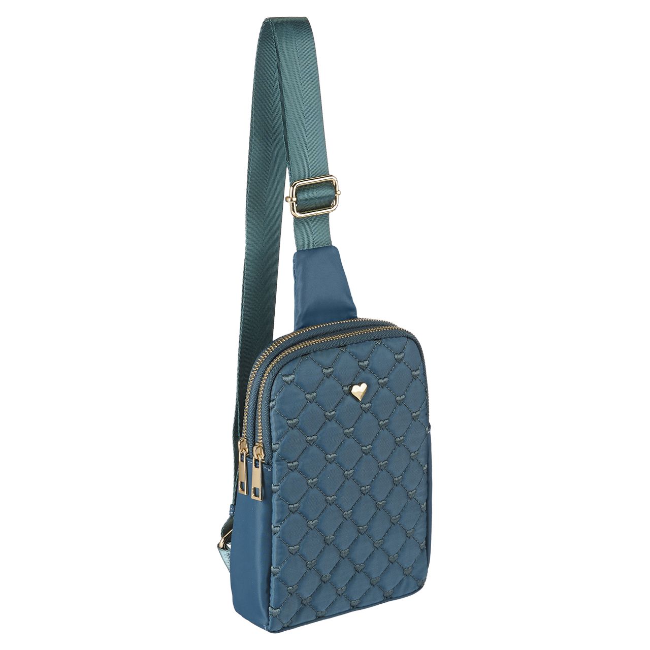 36 pieces Double Compartment Quilted Sling Bag - Peacock - Shoulder Bags & Messenger Bags