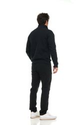 96 Pieces Mens Cotton Fleece Line Quarter Zip Sweat Shirt Black Size Medium - Mens Sweat Shirt
