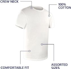 504 Pieces Kids Youth Cotton White T Shirts Size M - Boys T Shirts