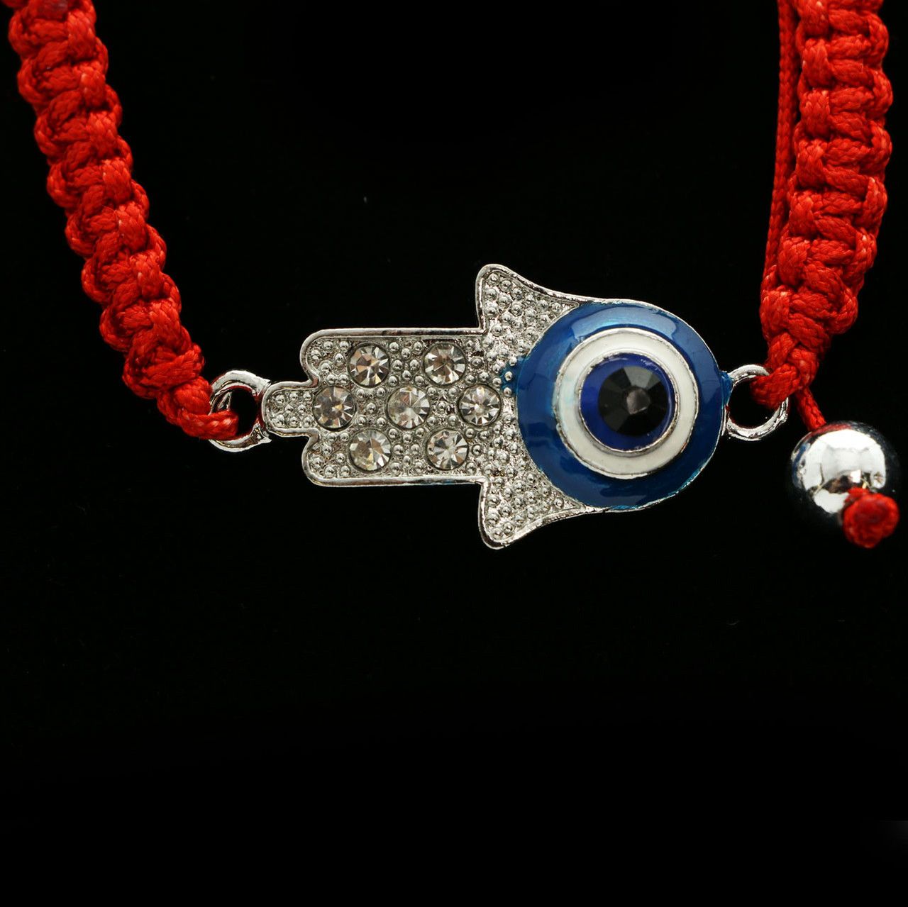 60 Wholesale Braided String Bracelets With Hand Eye Charm