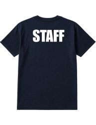 60 Pieces of Unisex Cotton Staff Printed T Shirt Navy With White Print Back And Front Size 3X-Large