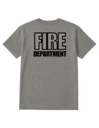 36 Wholesale Unisex Cotton Fire Department Printed T Shirt Gray With Black Print Back And Front Size 2X-Large