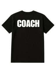 60 Wholesale Unisex Cotton Coach Printed T Shirt Black With White Print Back And Front Size 2X-Large