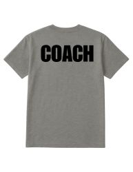 60 Wholesale Unisex Cotton Coach Printed T Shirt Gray With Black Print Back And Front Size 2X-Large