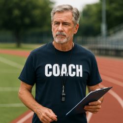 24 Wholesale Unisex Cotton Coach Printed T Shirt Gray With Black Print Back And Front Size 3X-Large