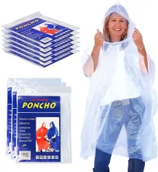 100 Wholesale Yacht & Smith Adult Unisex Reusable Rain Poncho With Hood