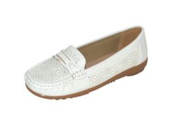 12 Pairs Shoes Loafers For Women Classic Leather Casual Comfort Walking Moccasins Soft Sole Shoes Color White Size 5-10 - Women's Flats