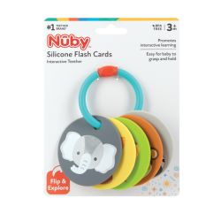 16 pieces Nuby Silicone Printed Flash Cards Interactive Teether - Baby Accessories