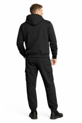 54 Pieces Cotton Fleece Cargo Jogger And Zipper Hoodie Set In Black Assorted Sizes M- 2xl - Mens Sweat Shirt