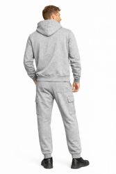 36 Sets Cotton Fleece Cargo Jogger And Zipper Hoodie Set In Heather Gray Assorted Sizes M- 2xl - Mens Sweatpants