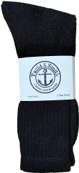 36 Pieces Yacht & Smith Mens 3 Pc Winter Combo Set Hat Glove Crew Socks Solid Black - Winter Care Sets