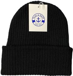 168 Pieces Yacht & Smith Adults Sherpa Lined Winter Beanies In Black - Winter Beanie Hats