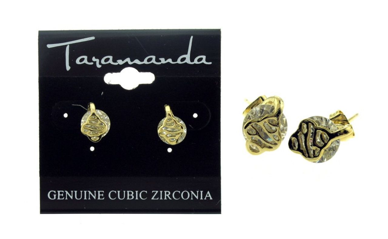 60 Wholesale Gold Tone Cubic Zirconia Stud Earrings