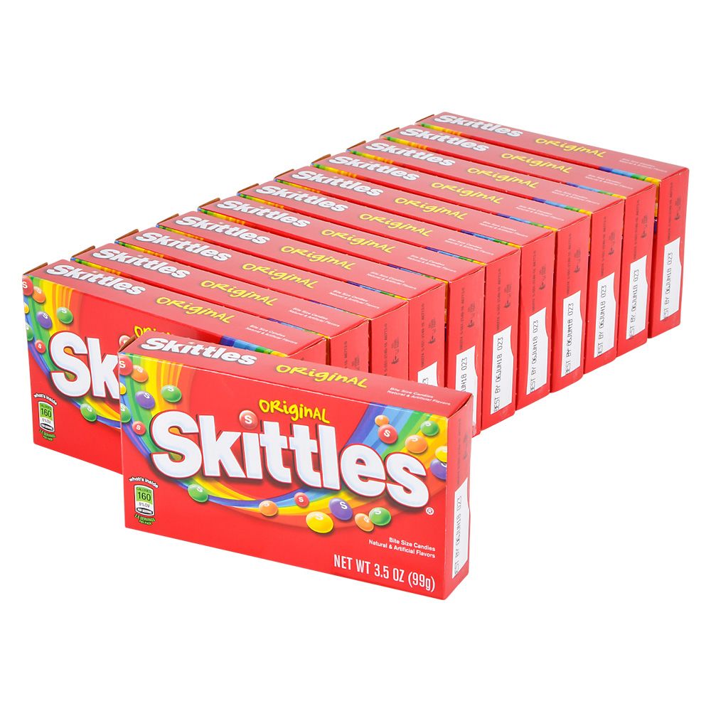 12 pieces Skittles Original Theater Box Candy 12pc - Food & Beverage