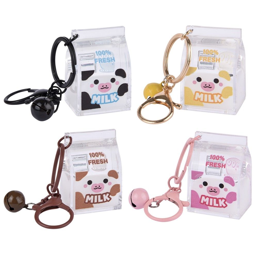 288 pieces 2" Kawaii Animal Milk Carton Liquid Clip on - Key Chains