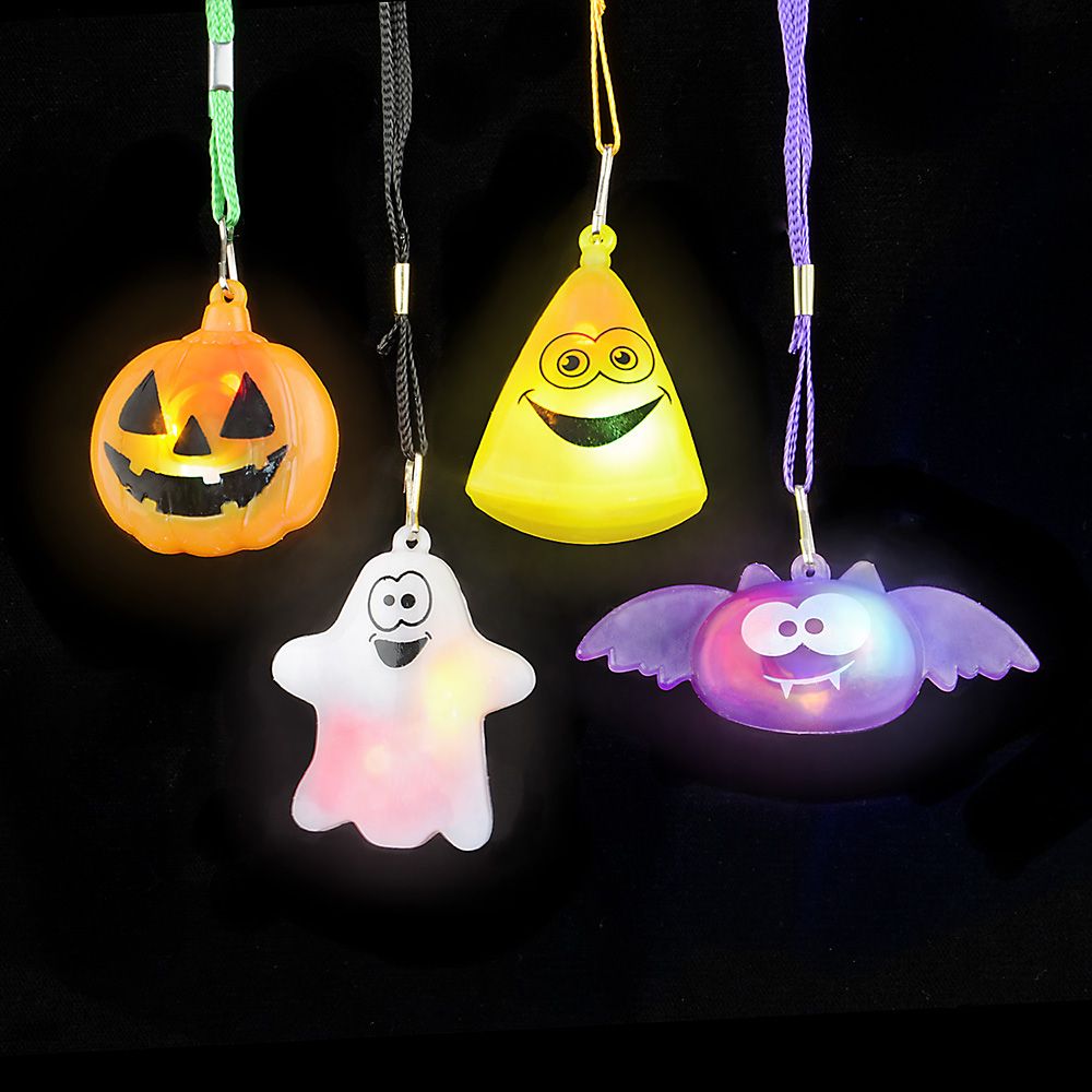 288 pieces 2" Flashing Halloween Necklace Assortment (24pc/unit) - Halloween