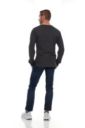 24 Wholesale Men's Thermal Long Sleeve Shirt In Gray Size Medium