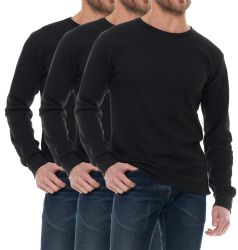 24 Pieces Men's Thermal Long Sleeve Shirt In Black Size X-Large - Mens Thermals