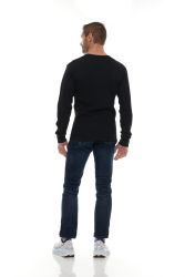 24 Pieces Men's Thermal Long Sleeve Shirt In Black Size Medium - Mens Thermals