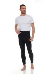 24 Pieces Mens Cotton Thermal Waffle Pants, Black Size Small - Mens Thermals