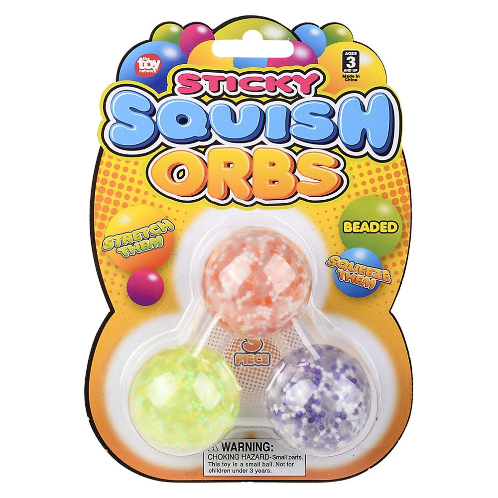 144 pieces 1.6" Squish Sticky Beaded Orbs - Slime & Squishees