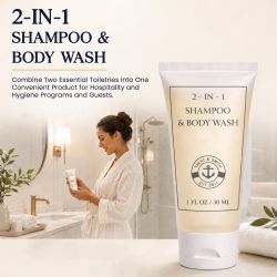 300 Pieces Yacht & Smith 2 In 1 Shampoo And Body Wash 1oz Bottle - Shampoo & Conditioner