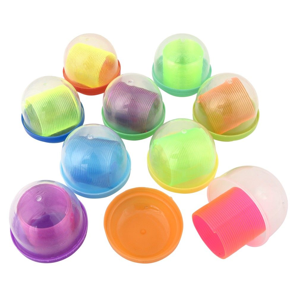 250 pieces 1.4 Inch Mini Transparent Coil Spring In 2 Inch Capsule 250ct - Bulk Novelty Prizes