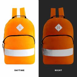 24 Wholesale 17 Inch Reflective Wholesale Backpack In 6 Colors
