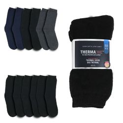 96 Wholesale Unisex Crew Wholesale Thermal Sock, Size 9-13 In 3 Assorted Colors