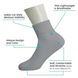 120 Pairs Ankle Loose Fit Diabetic Wholesale Socks Size 10-13 In 3 Assorted Colors - Socks & Hosiery