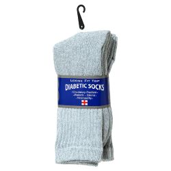 120 Pairs Crew Loose Fit Diabetic Wholesale Socks Size 10-13 In 2 Assorted Colors - Men's Diabetic Socks