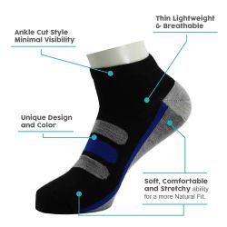144 Bulk Men's Low Cut Wholesale Sock, Size 10-13 In Assorted Designs