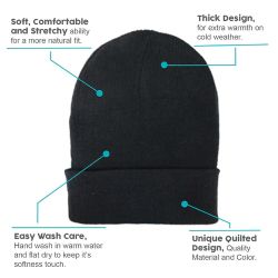 48 Pieces Unisex Winter Wholesale Beanie In Black - Winter Beanie Hats