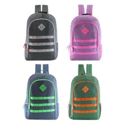 24 Wholesale 19" Basic Wholesale Backpack In 4 Colors