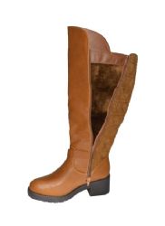 12 Pieces Women's Comfortable Zipper High Boots Lightweight Color Brown Size 6-10 - Women's Boots