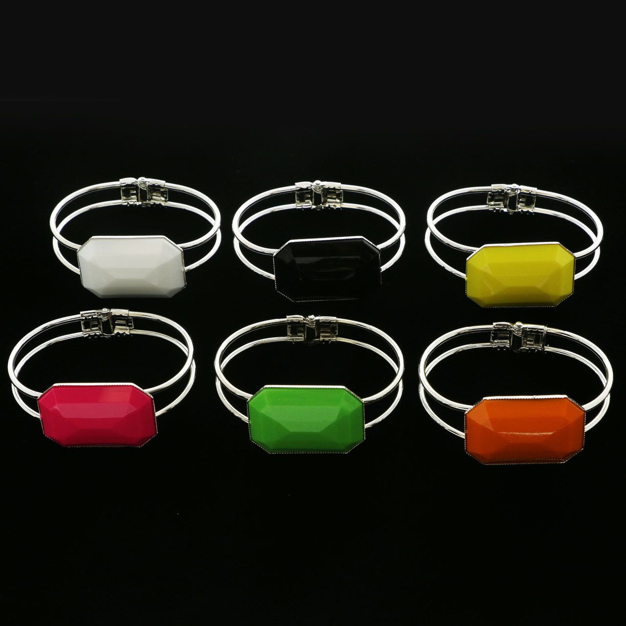 60 Wholesale Silvertone SprinG-Hinged Bracelet