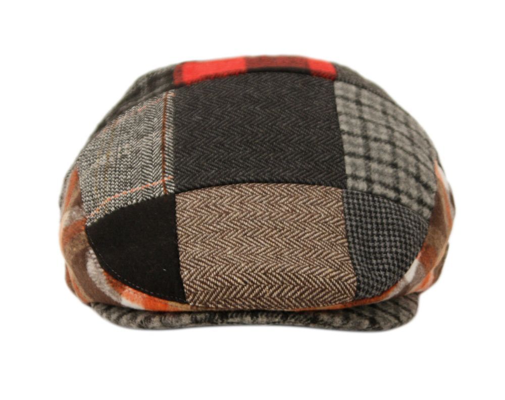 6 Wholesale Patch Work Wool Blend Flat Ivy Cap W/quilted Lining Assorted