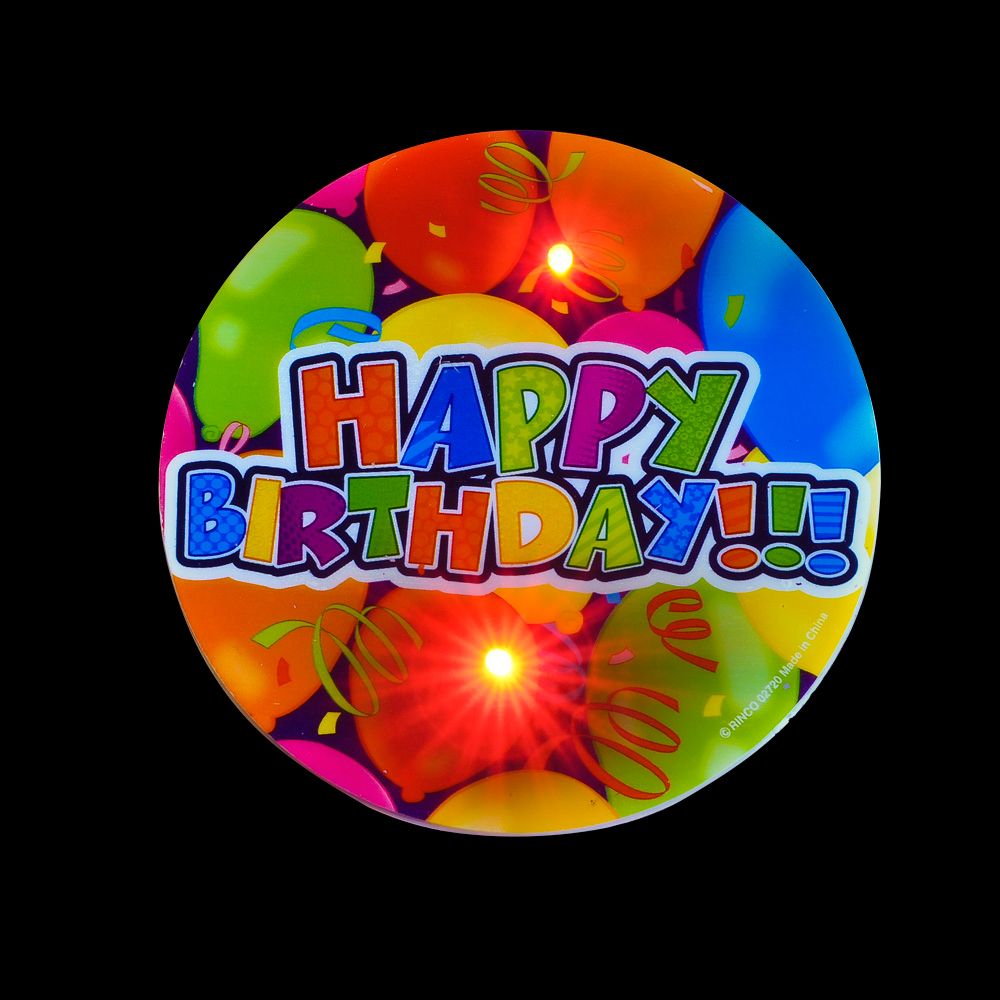 288 pieces 3.5" LighT-Up Happy Birthday Button - Light Up Toys