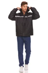 Yacht & Smith Warm Down Thick Insulated Mens Hooded Winter Jacket With Safety Reflector