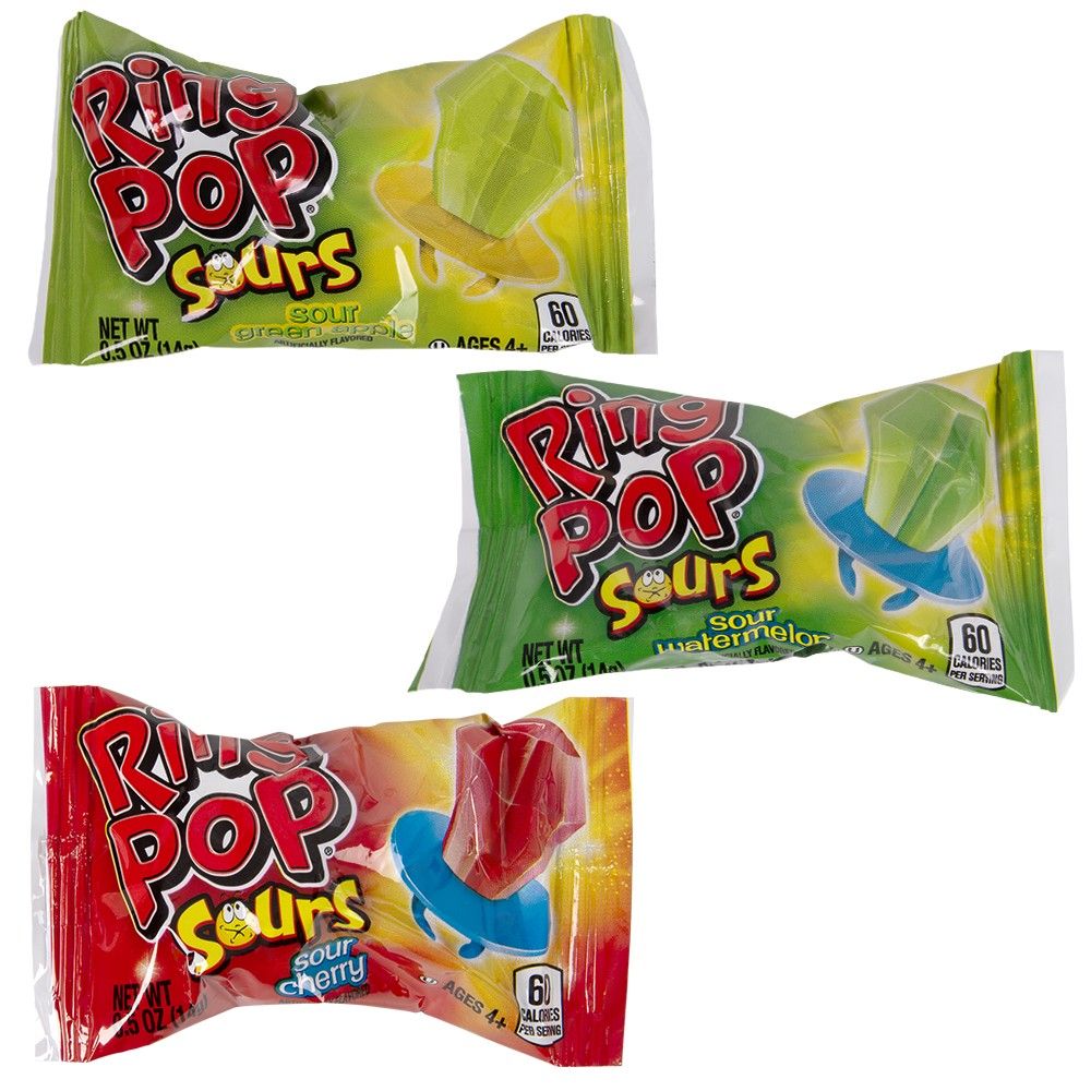 288 pieces Ring Pop Sour Lollipop 24ct - Food & Beverage
