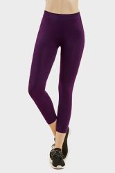 72 Pieces Mopas Ladies Nylon Capri Leggings Purple - Womens Leggings