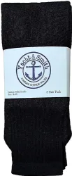 240 Pairs Yacht & Smith Women's Cotton Tube Socks, Referee Style, Size 9-15 Solid Black 22inch - Women's Tube Sock