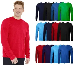 12 Pieces Mens Cotton Long Sleeve Tee Shirt Assorted Colors Size 2x Large - Mens T-Shirts