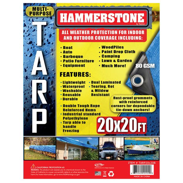 3 pieces Tarp 20 X 20 Ft Blue 80 Gsm - Tarps