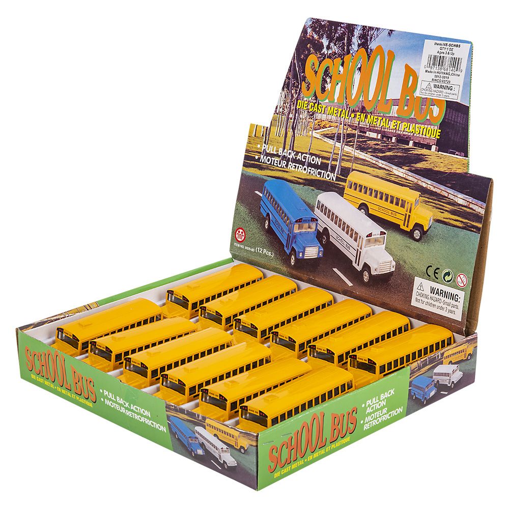 144 of 5 inch DiE-Cast Pull Back School Bus