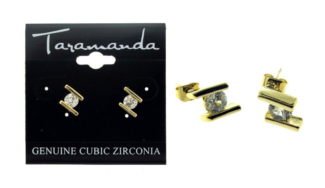 60 Wholesale Gold Tone Cubic Zirconia Stud Earrings