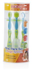 24 Wholesale Nuby 4-Stage Oral Care Set (aqua)