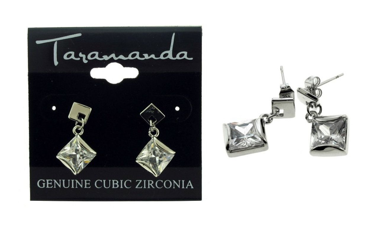 60 Wholesale Silver Tone Cubic Zirconia Dangle Earrings